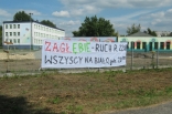 Transparenty przed meczem z Radzionkowem