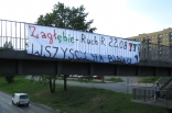 Transparenty przed meczem z Radzionkowem