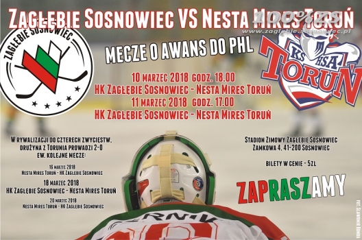 Hokej: Zagłębie Sosnowiec - Nesta Toruń 9:6