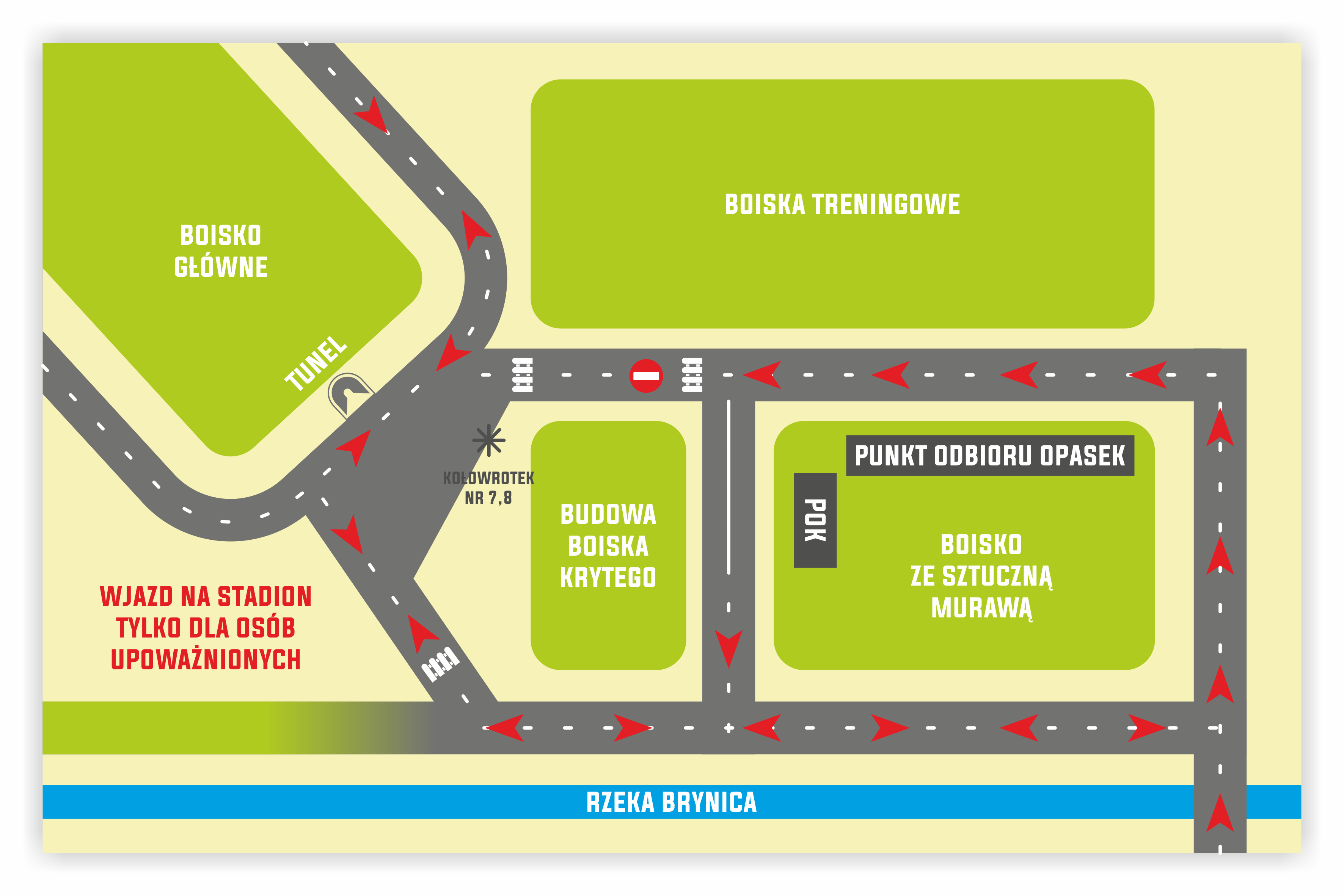 Mapa ruchu na Stadionie Ludowym - jesień 2018