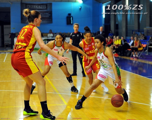 Koszykówka kobiet: JAS-FBG Zagłębie  - Ślęza Wrocław 62:64
